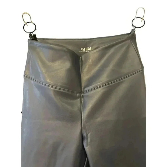White House Black Market Vegan Leather Runway Legging Textured Spruce Size 6 BN - Picture 8 of 11